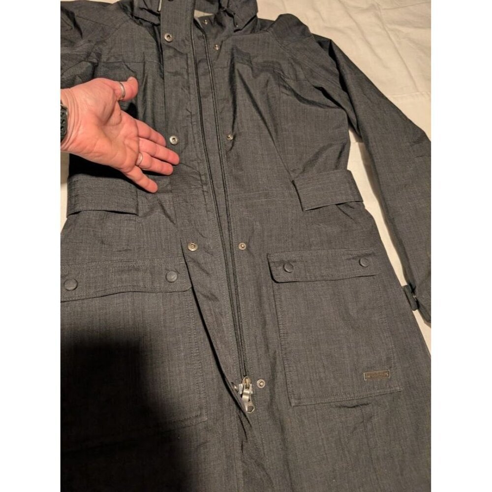 Merrell women's size small opti-shell gray black thigh length rain jacket - Picture 4 of 12
